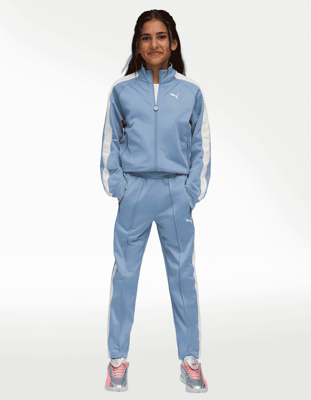 Pants Puma T7 Always On Slim Track Azul - Niña