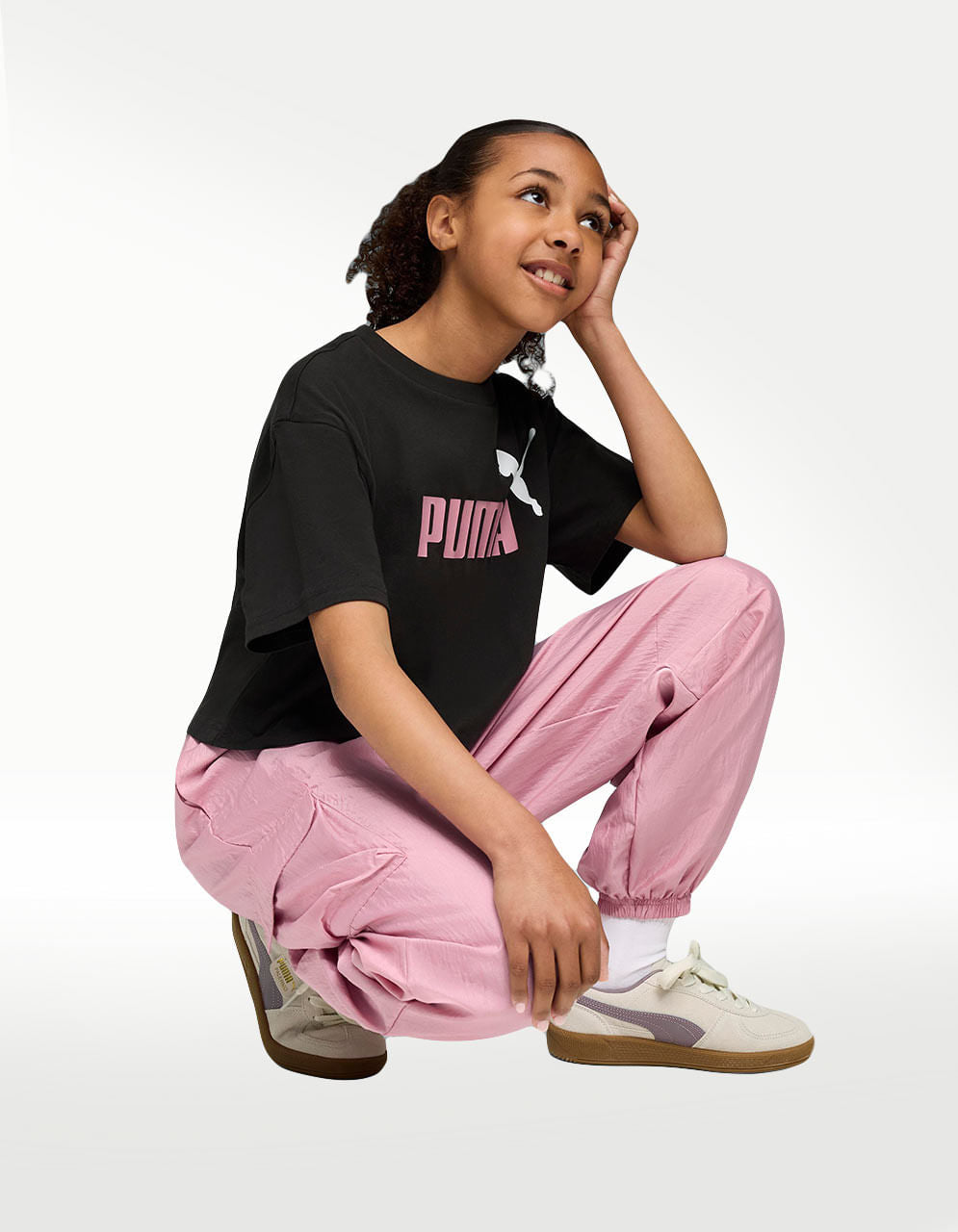 Pantalón Puma Bowtique Woven Rosa - Niña