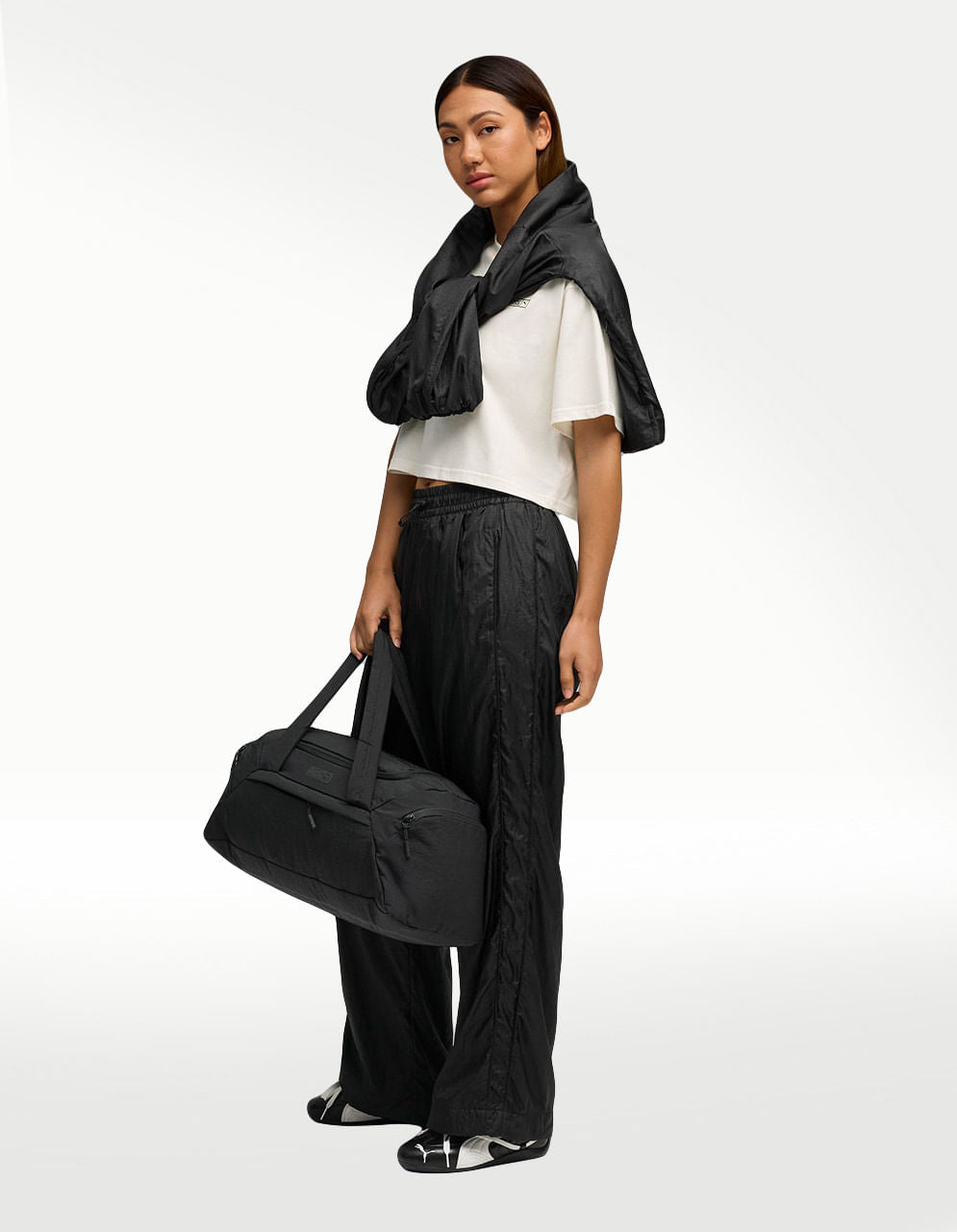 Pants Puma X Rosé T7 Relaxed Track Negro - Mujer