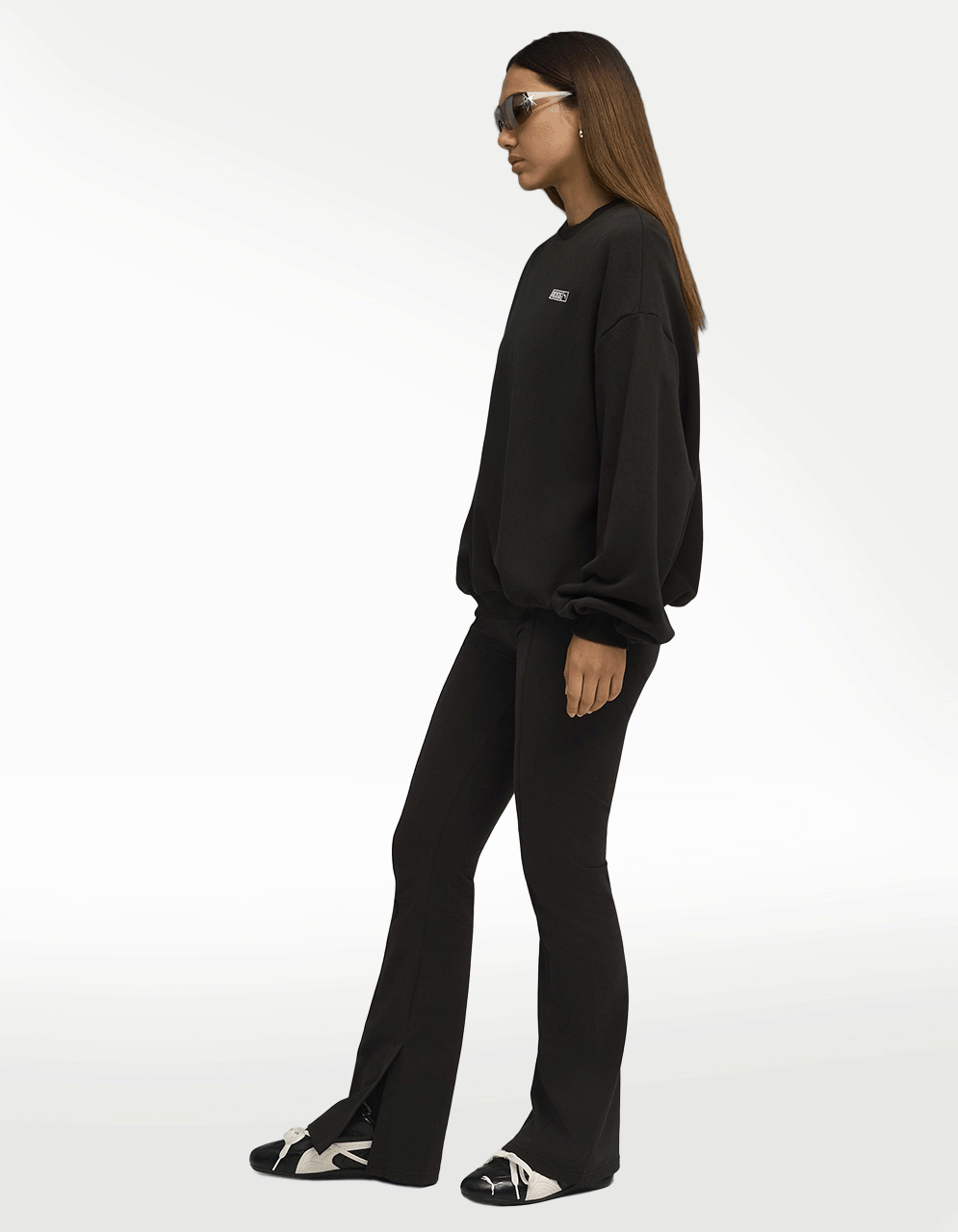 Sudadera Puma X Rosé Oversized Crew TR Negro - Mujer