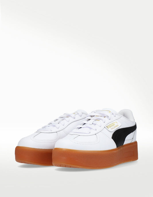 Tenis Puma Palermo Elevata LTH Blanco Negro - Mujer