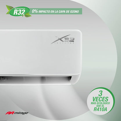 Aire Acondicionado Mini Split Mirage Inverter X32 con Calefacción 1Ton 115V