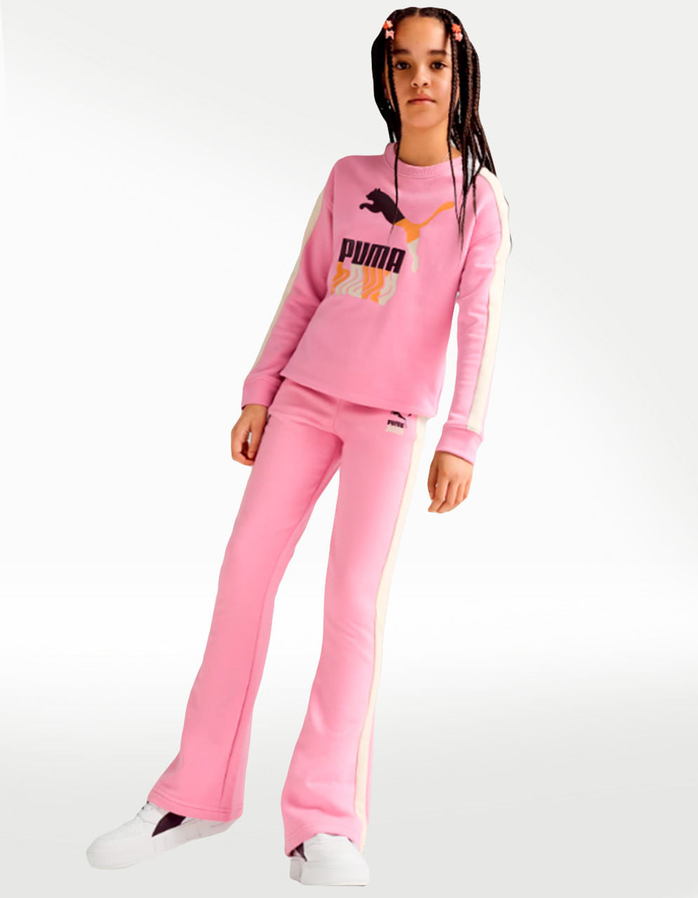 Pants Puma Lava Land Flared TR Rosa - Niña