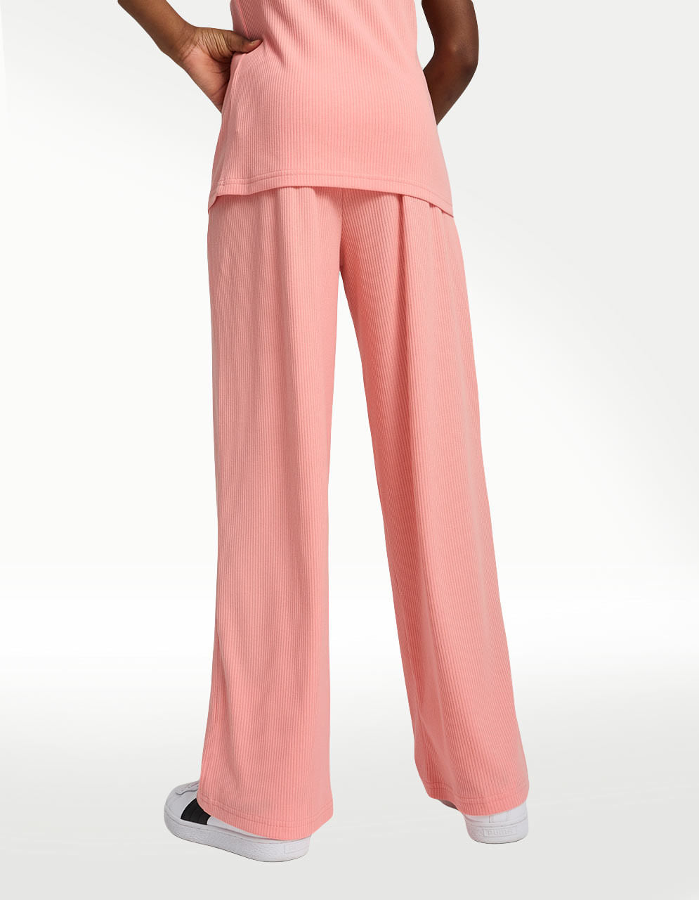 Pants Puma Butterfly Vibe Ribbed Rosa - Niña