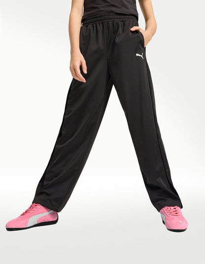 Pants Puma Wardrobe Ess Relaxed Popper Negro - Niño