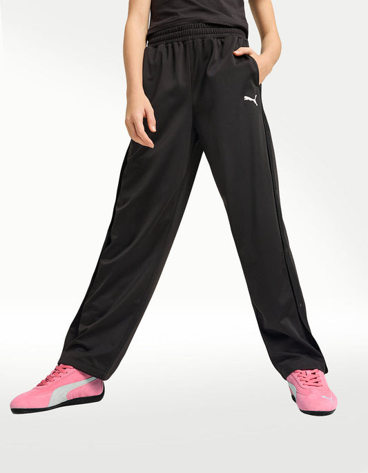 Pants Puma Wardrobe Ess Relaxed Popper Negro - Niño
