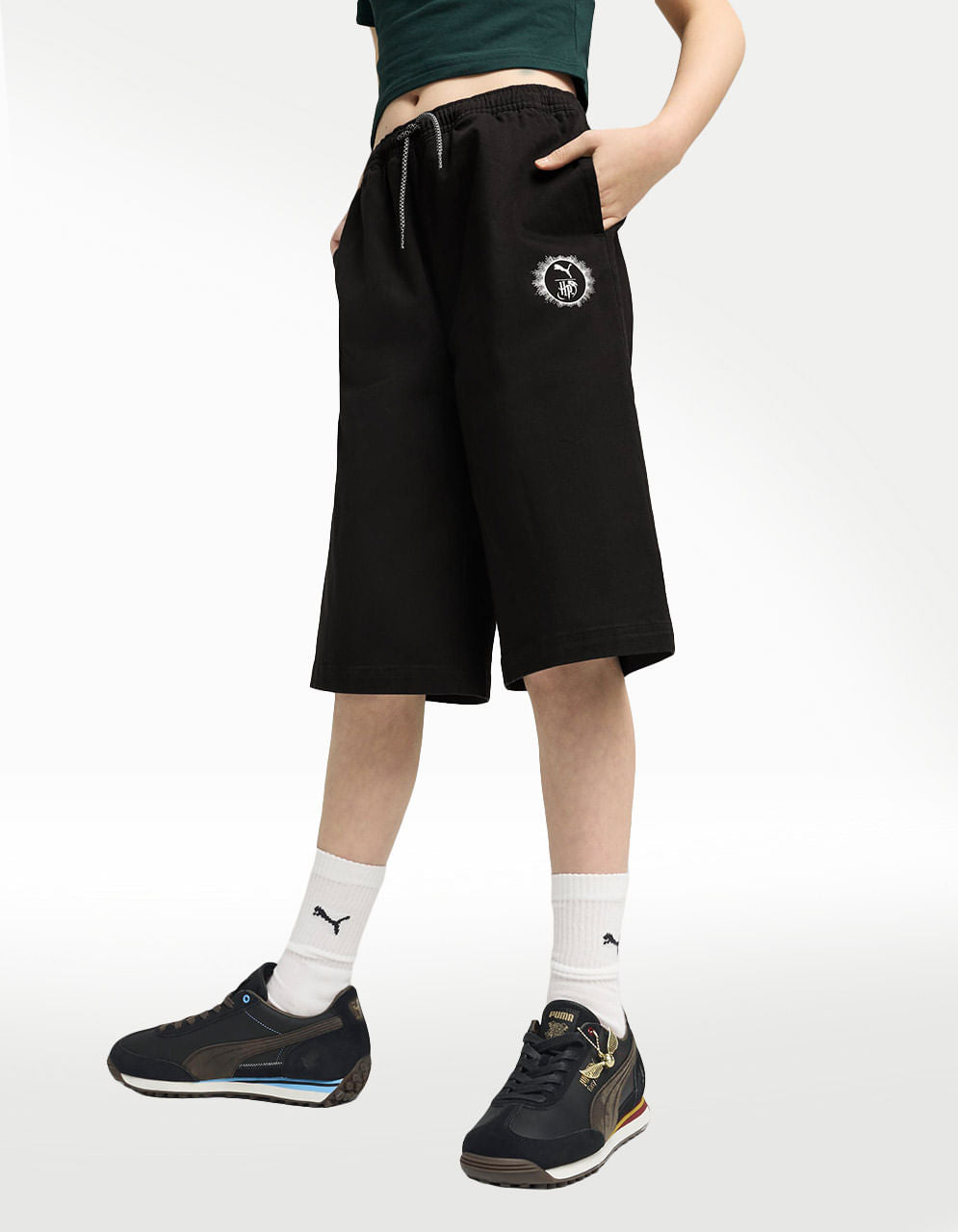 Short Puma X Harry Potter Relaxed Negro - Niño