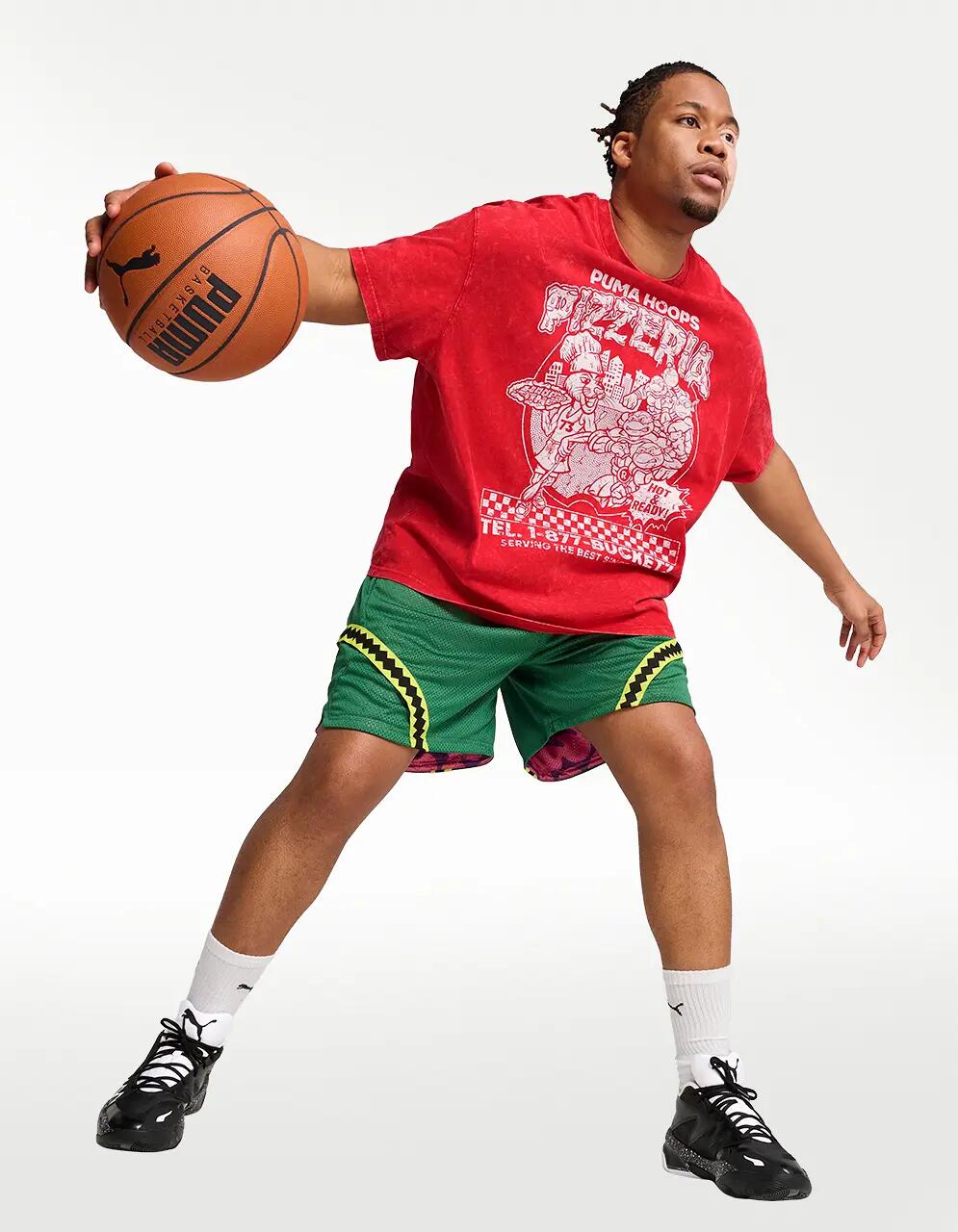 Playera Puma Hoops X TMNT I Rojo - Hombre