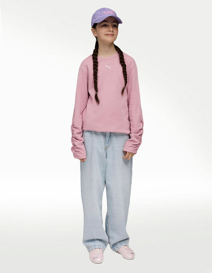 Sudadera Puma Bowtique Crew TR Rosa - Niña