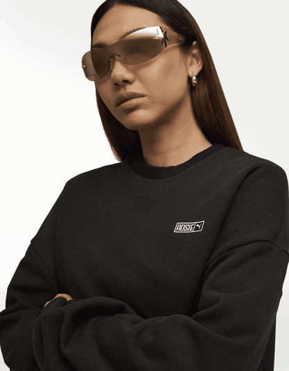 Sudadera Puma X Rosé Oversized Crew TR Negro - Mujer