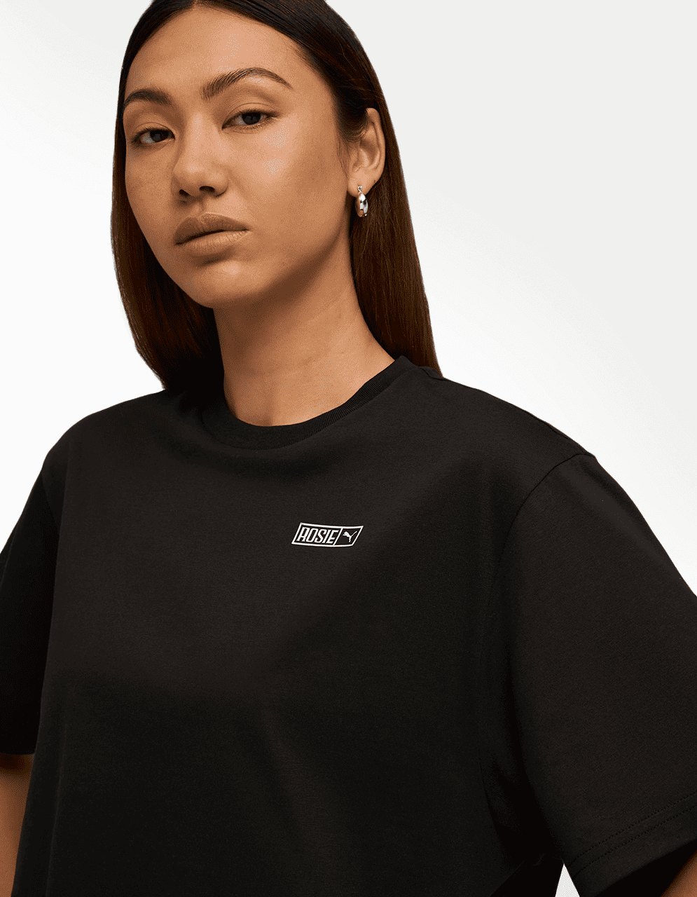 Playera Puma X Rosé Relaxed Negro - Mujer