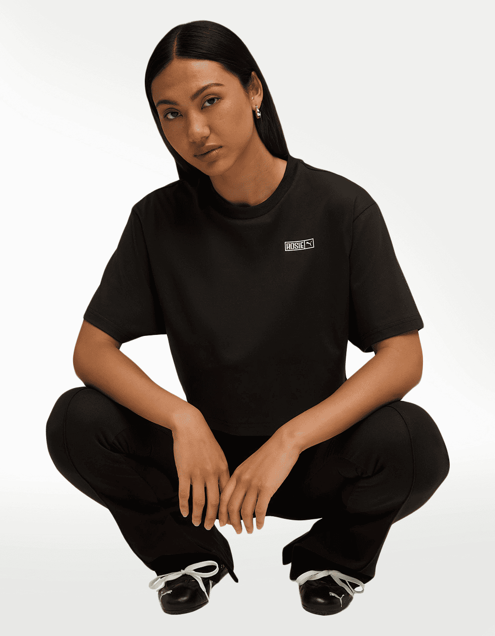 Playera Puma X Rosé Relaxed Negro - Mujer