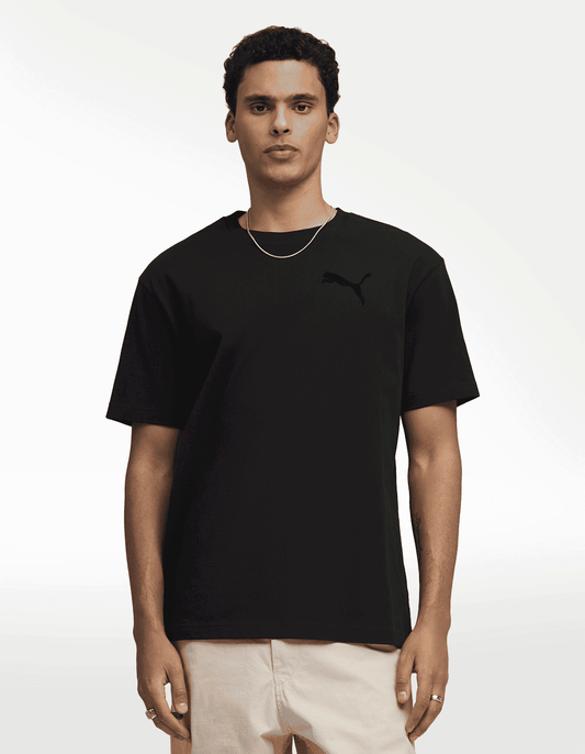 Playera Puma Ess Elevated Cat Log Negro - Hombre