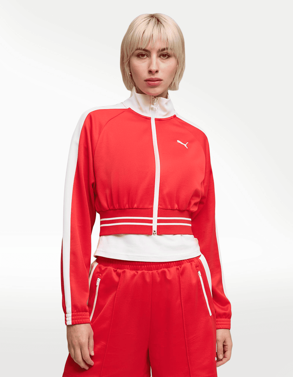 Chaqueta Puma T7 Pique Relaxed Cro Rojo - Mujer