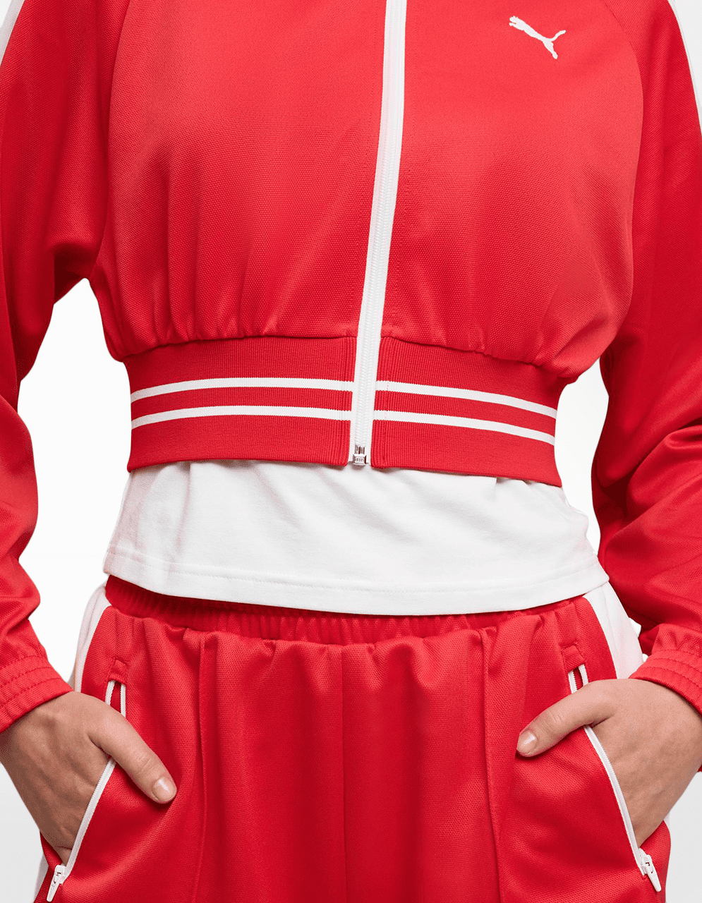 Chaqueta Puma T7 Pique Relaxed Cro Rojo - Mujer