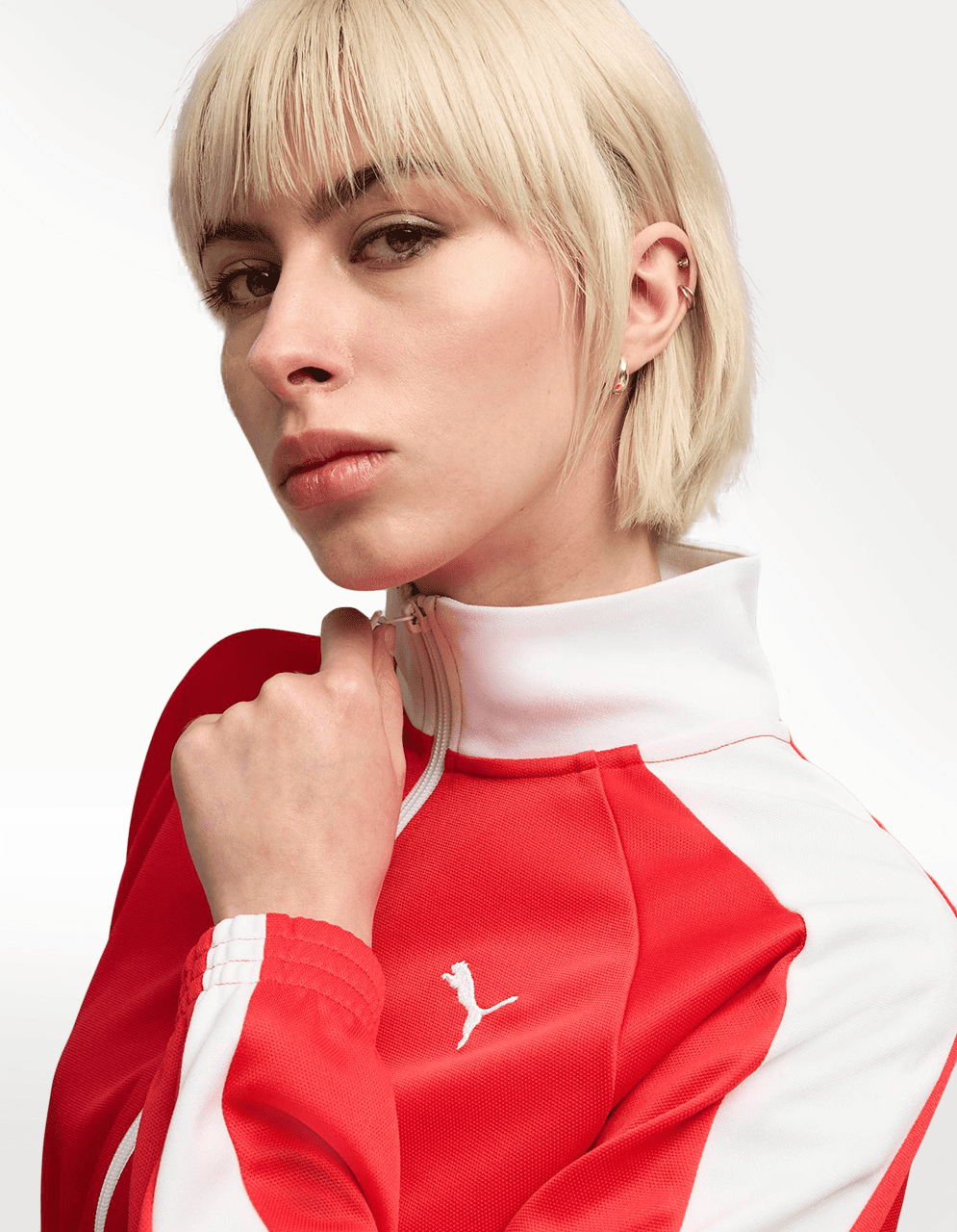 Chaqueta Puma T7 Pique Relaxed Cro Rojo - Mujer