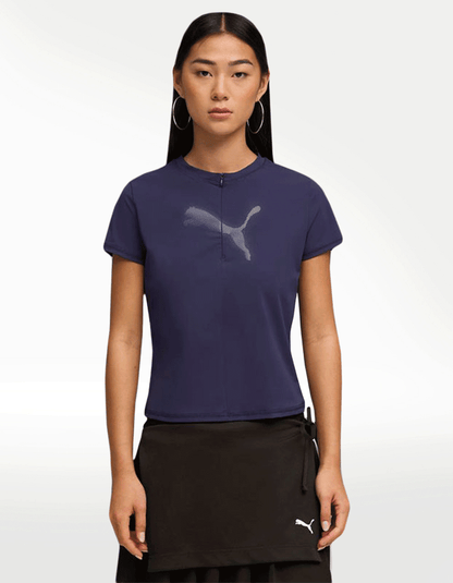 Playera Puma Dare To Slim Half Zip Warp Morado - Mujer