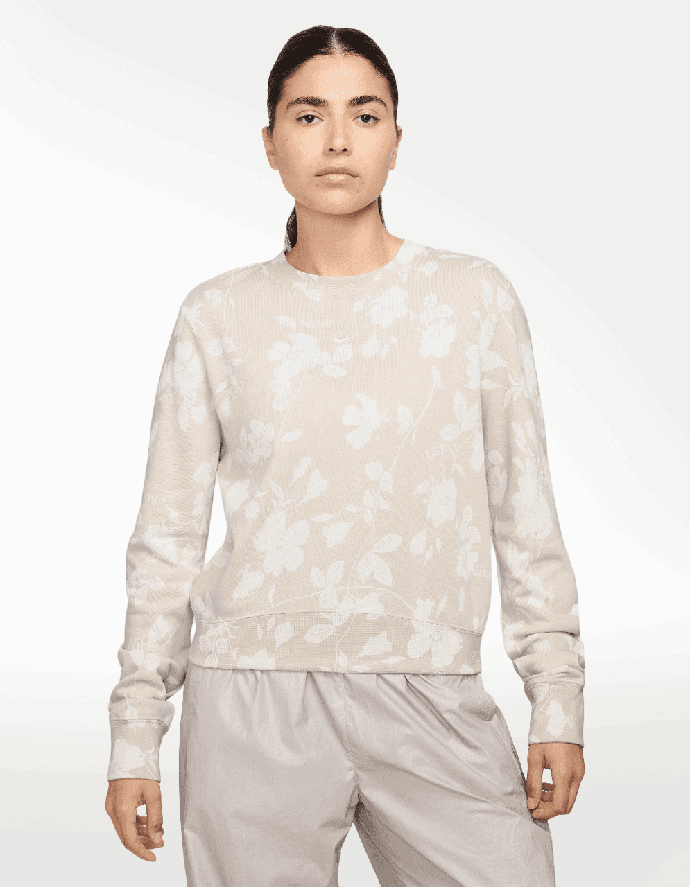 Sudadera Nike W NSW NK CHLL FT AOP Café - Mujer