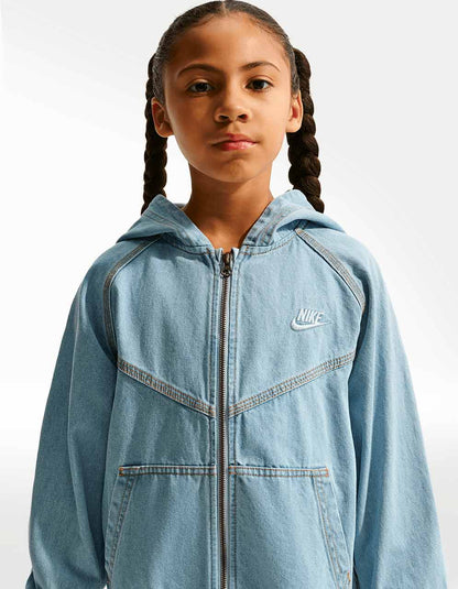 Chamarra Nike NSW WR Denim FZ Azul - Niño