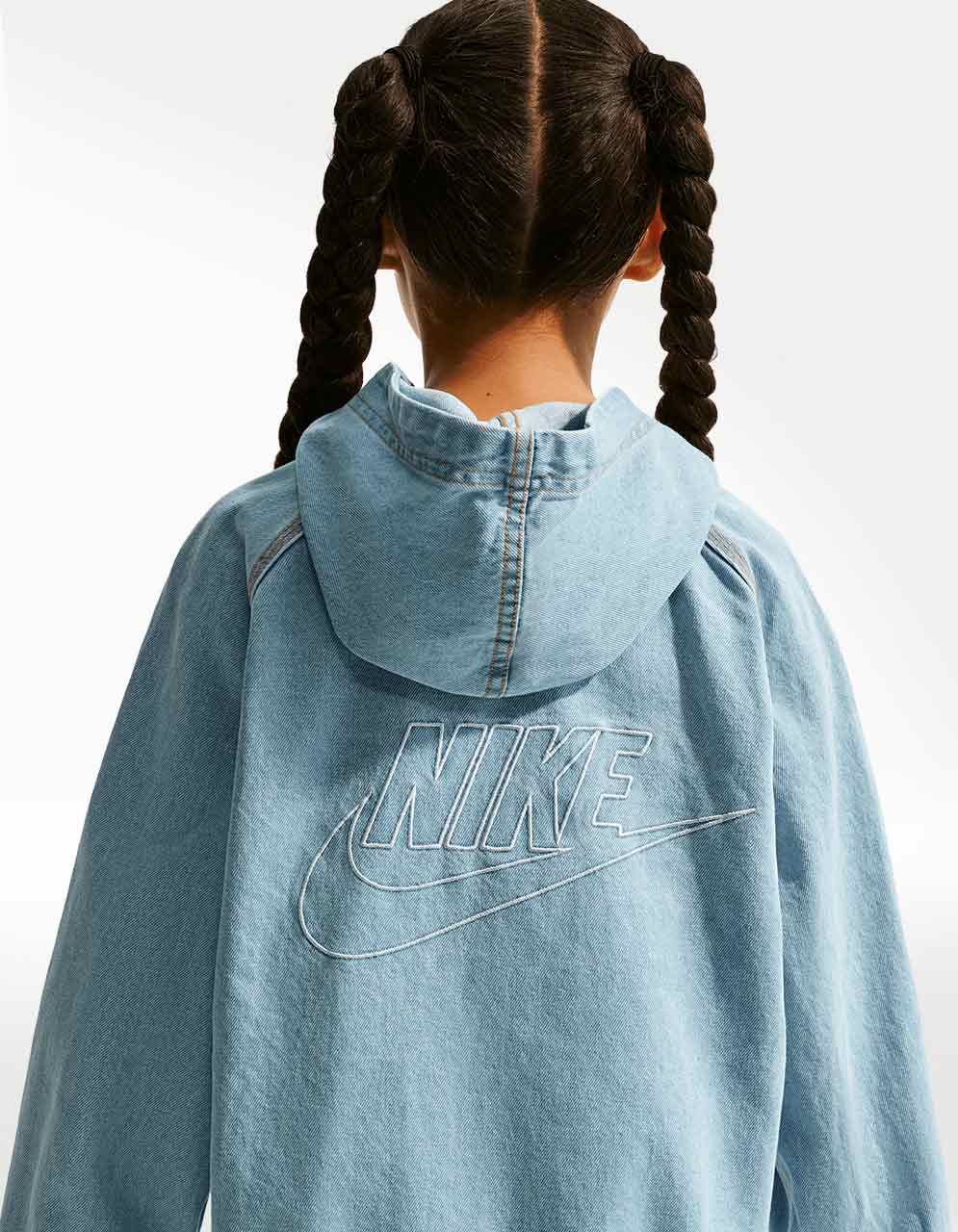 Chamarra Nike NSW WR Denim FZ Azul - Niño