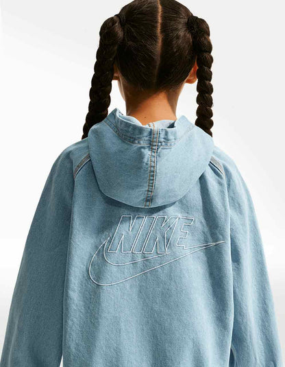 Chamarra Nike NSW WR Denim FZ Azul - Niño