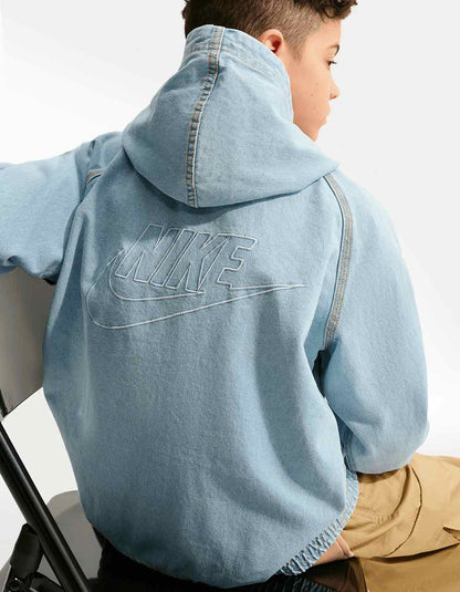 Chamarra Nike NSW WR Denim FZ Azul - Niño