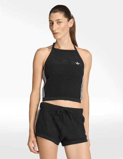 Crop Top Adidas Crochet Negro - Mujer