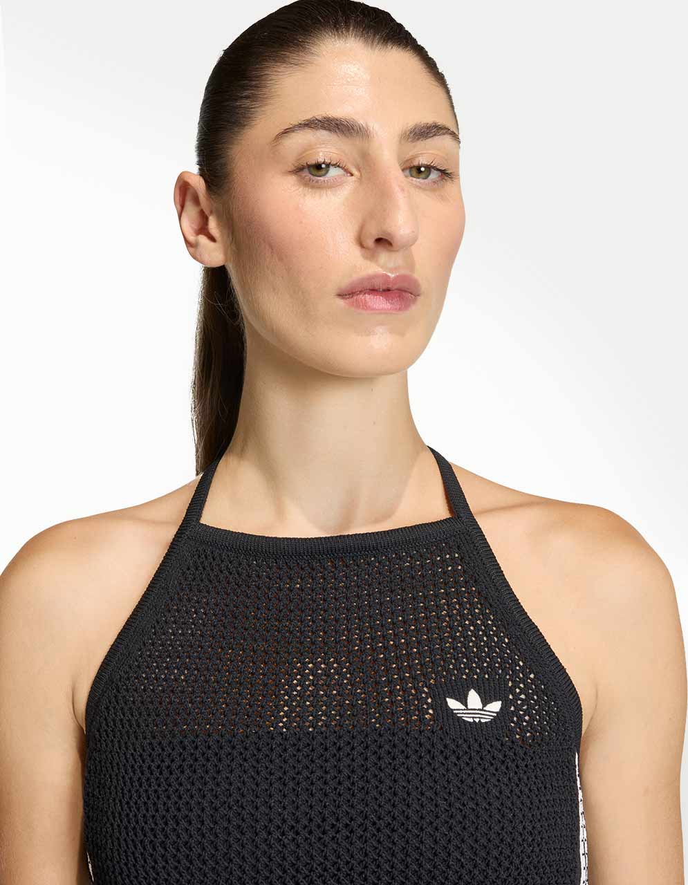 Crop Top Adidas Crochet Negro - Mujer