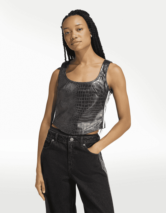 Corset Adidas Pleather Negro - Mujer