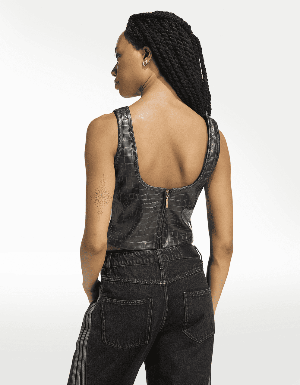 Corset Adidas Pleather Negro - Mujer
