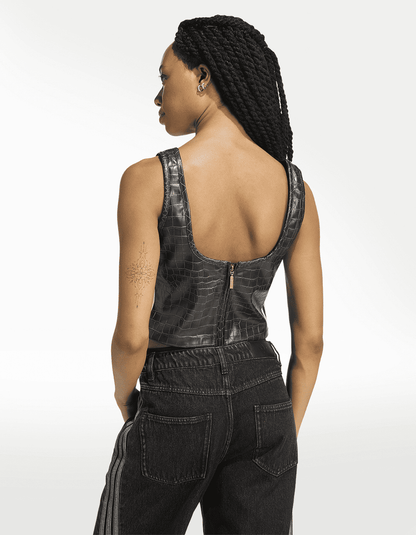 Corset Adidas Pleather Negro - Mujer