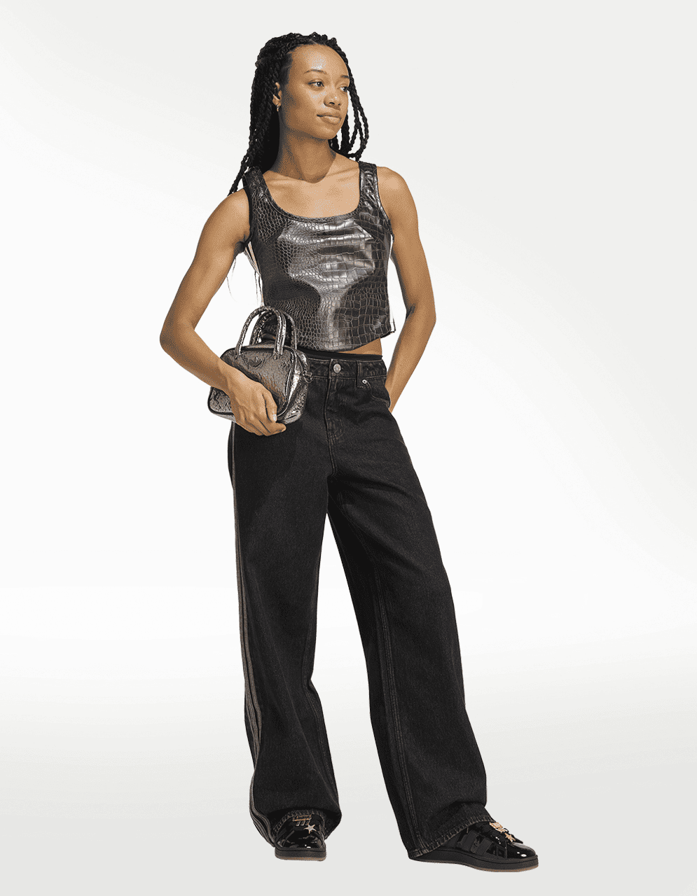 Corset Adidas Pleather Negro - Mujer
