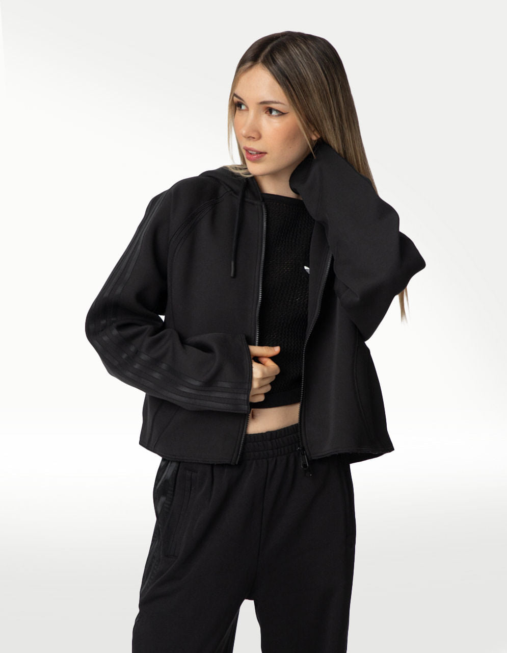 Sudadera Adidas Teamgeist ZP HD Negro - Mujer
