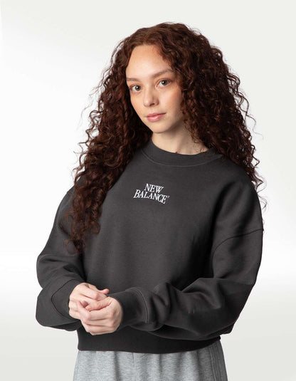 Sudadera New Balance Linear Heritage Flee Negro - Mujer