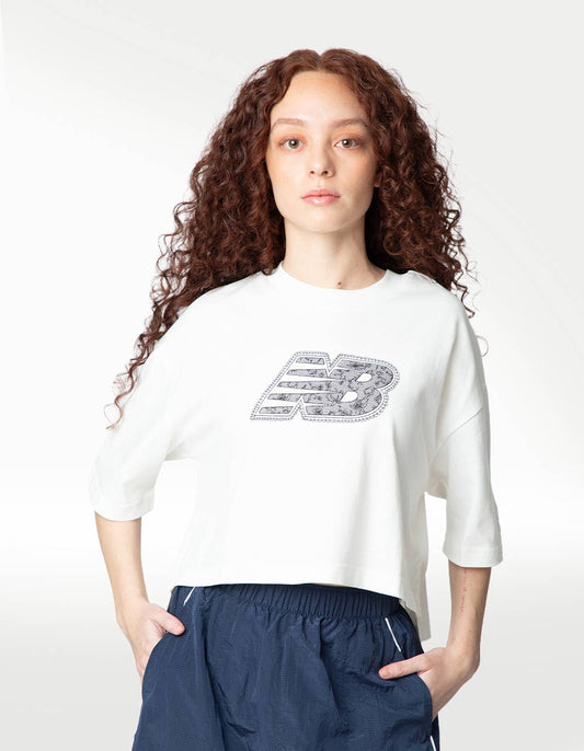 Playera New Balance Lace Blanco - Mujer
