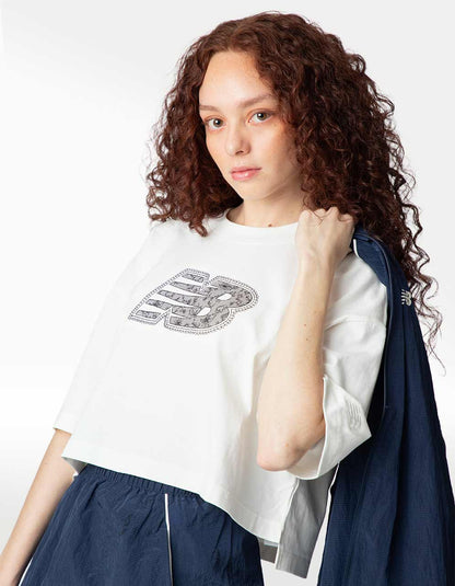 Playera New Balance Lace Blanco - Mujer