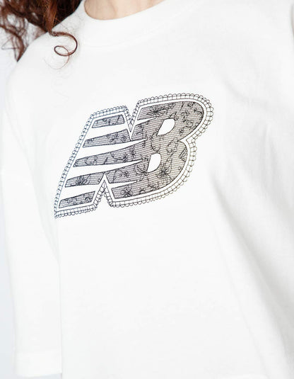 Playera New Balance Lace Blanco - Mujer